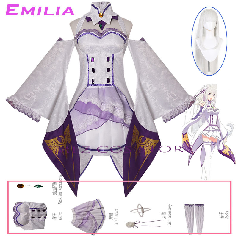 Anime Cosplay Wigs - Emilia Cosplay Anime Re Zero Kara