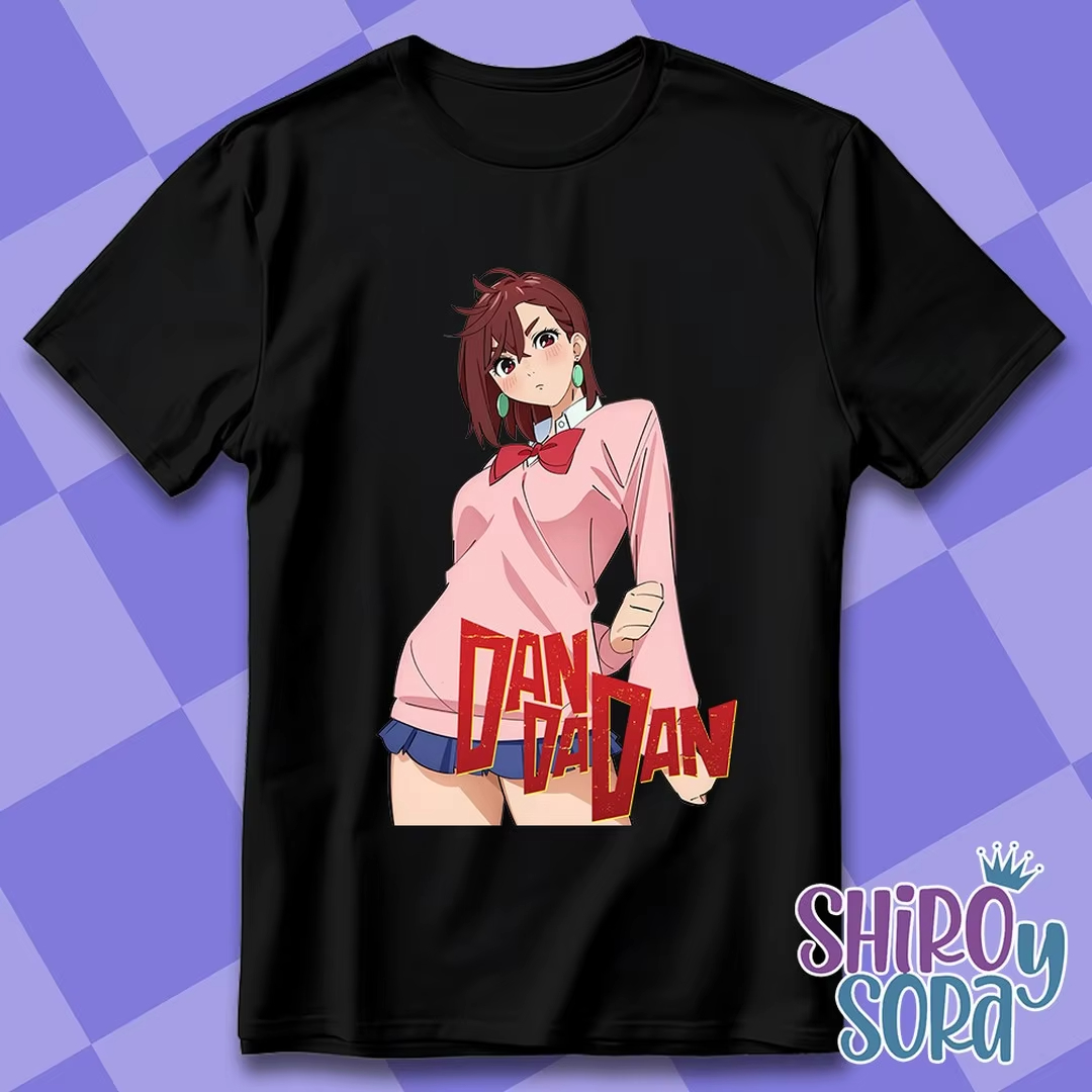 Anime Cosplay Title - 2026 Zomer Dandadan Enkel Zwart T-shirt
